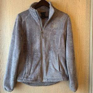 Women’s North Face fuzzy zip up sweater
